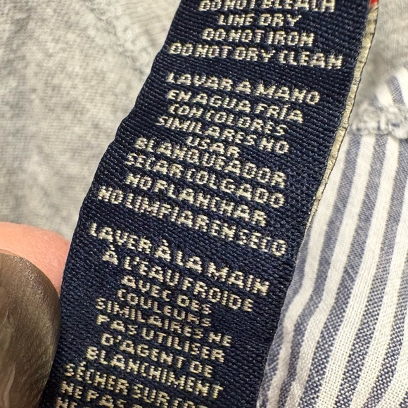 U.S. Polo Assn Gray Blue Striped Cotton Nightgown Sleep Shirt Lounge Dress Large - Picture 4 of 6